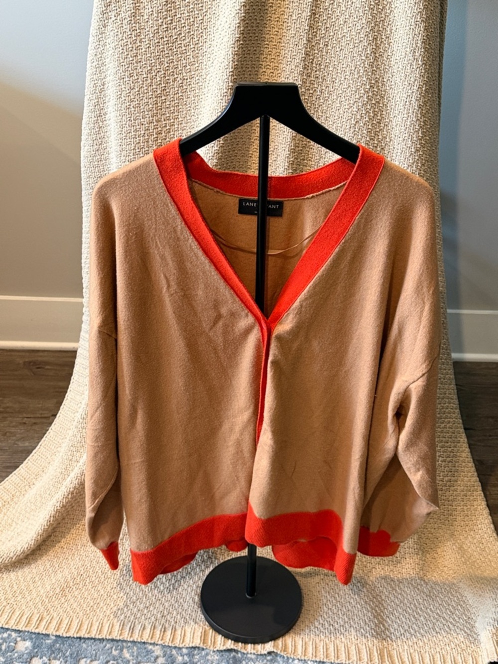 Lane Bryant Plush Velvet Top in Rust Orange